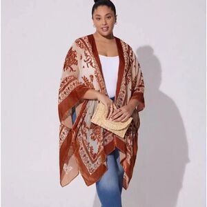 TORRID Velvet Burnout Ruana, OS!